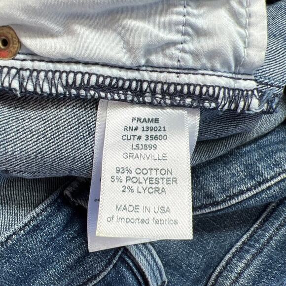 FRAME DENIM Le Skinny de Jeanne SIZE 25 Granville Blue Distressed Jeans - Picture 5 of 10